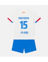 Barcelona Andreas Christensen #15 Vieraspaita Lasten 2023-24 Lyhythihainen (+ shortsit)